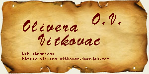 Olivera Vitkovac vizit kartica